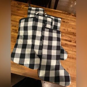 5 Buffalo plaid Christmas stockings.